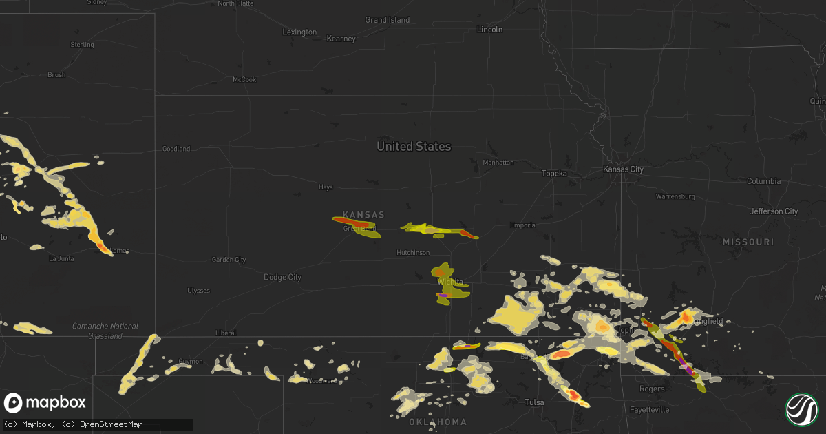 Hail map in Kansas on June 5, 2014