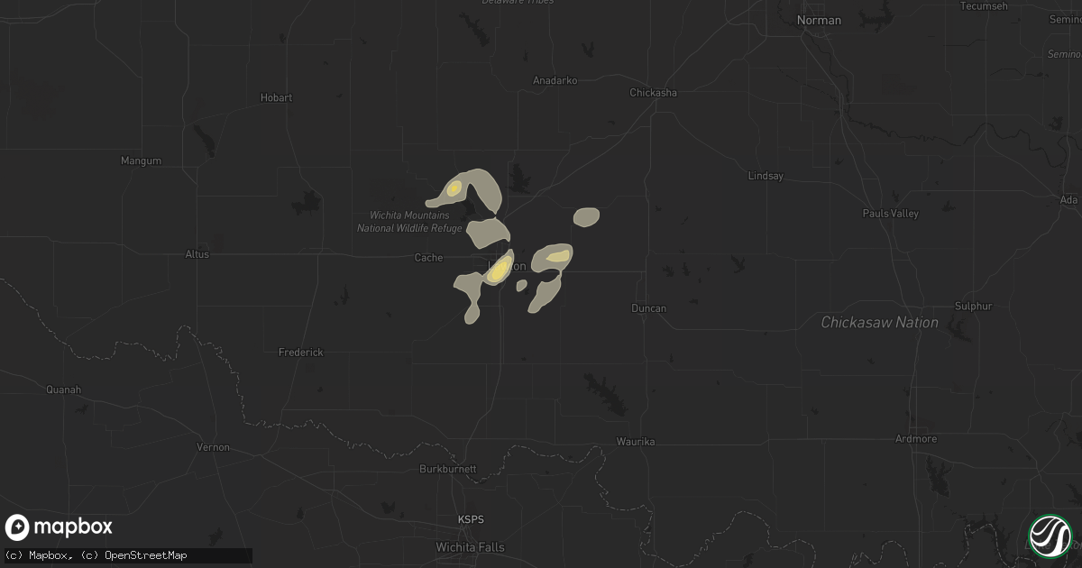Hail map in Lawton, OK on June 5, 2014