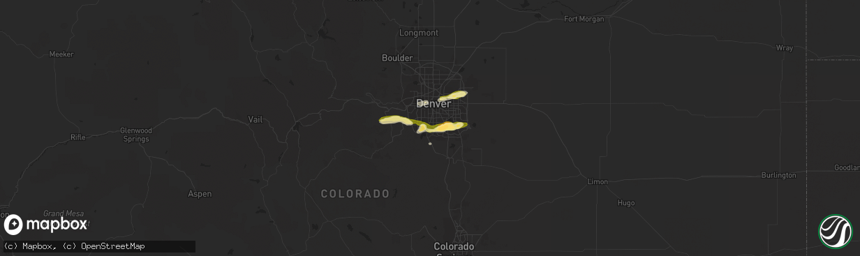 Hail map in Littleton, CO on June 5, 2014