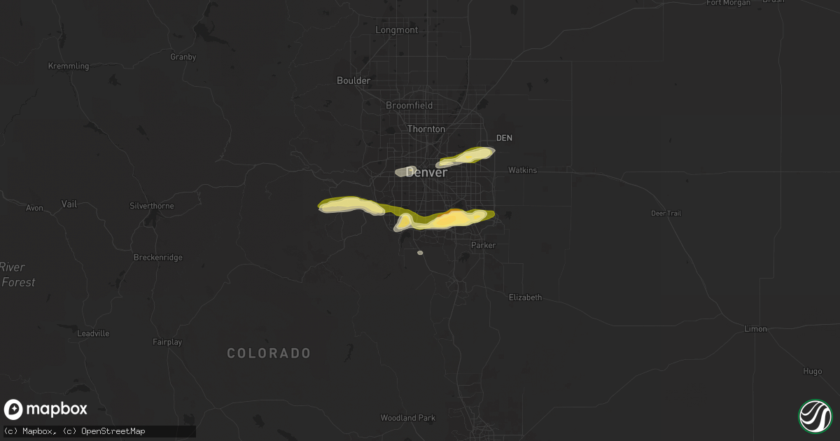 Hail map in Littleton, CO on June 5, 2014