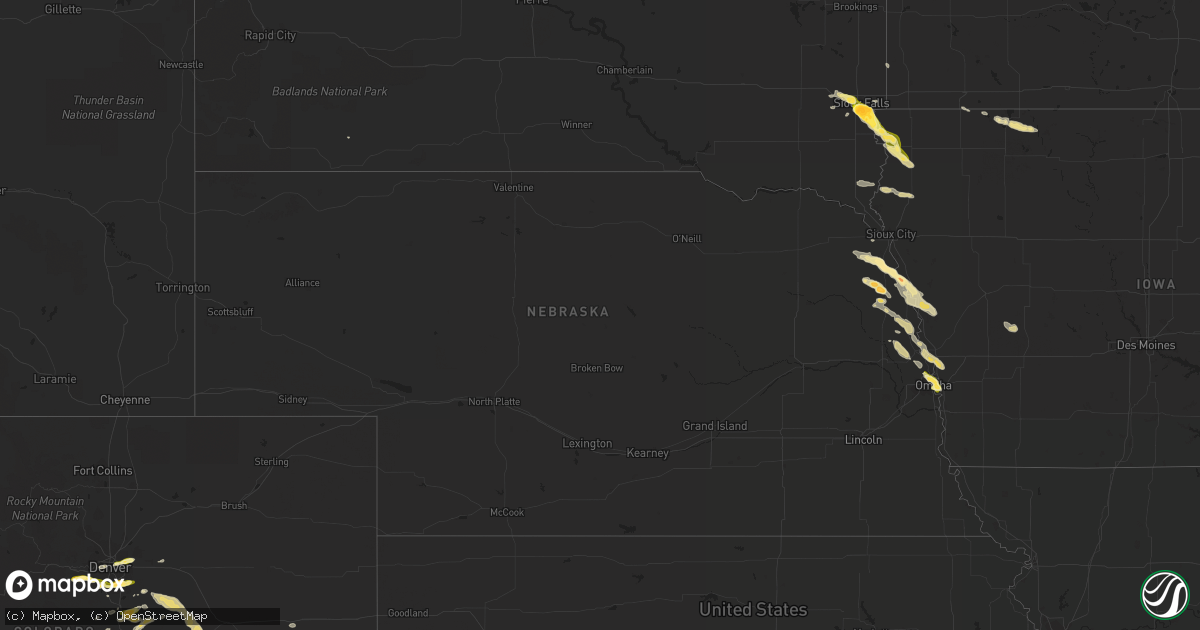 Hail map in Nebraska on June 5, 2014