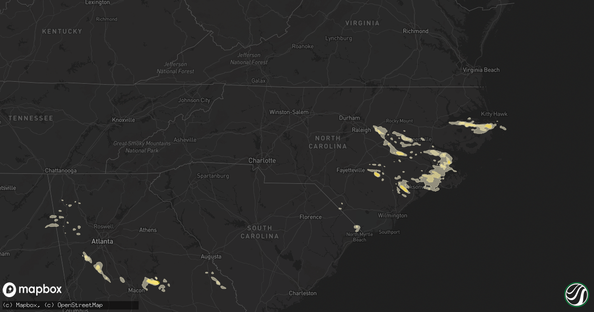 Hail map in North Carolina on June 5, 2014