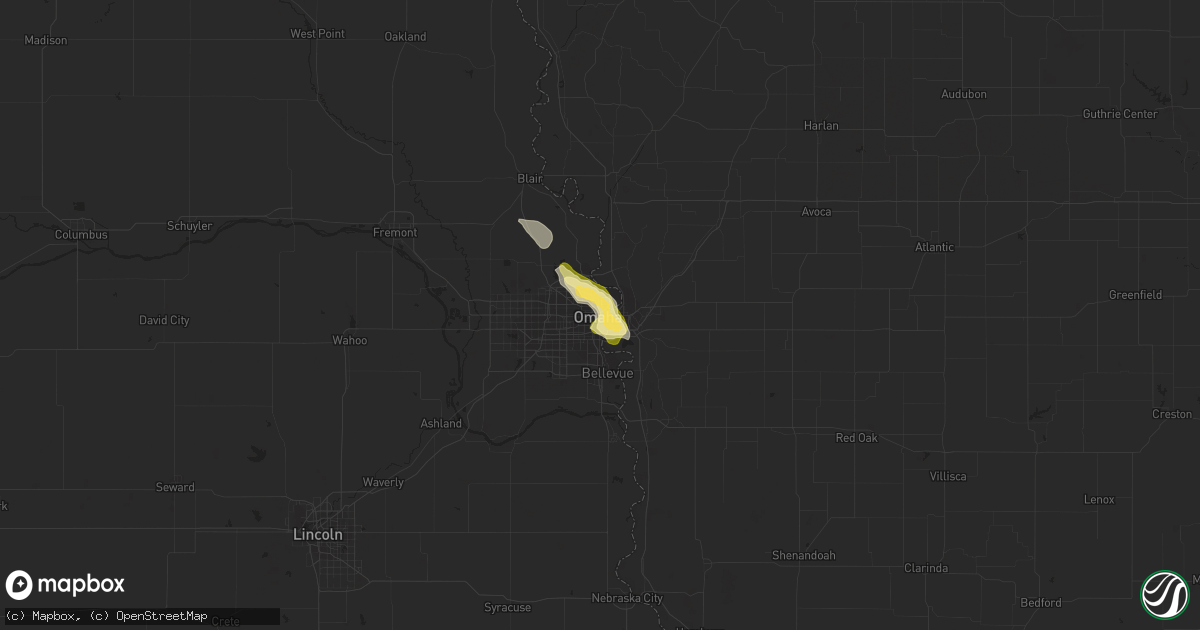 Hail map in Omaha, NE on June 5, 2014
