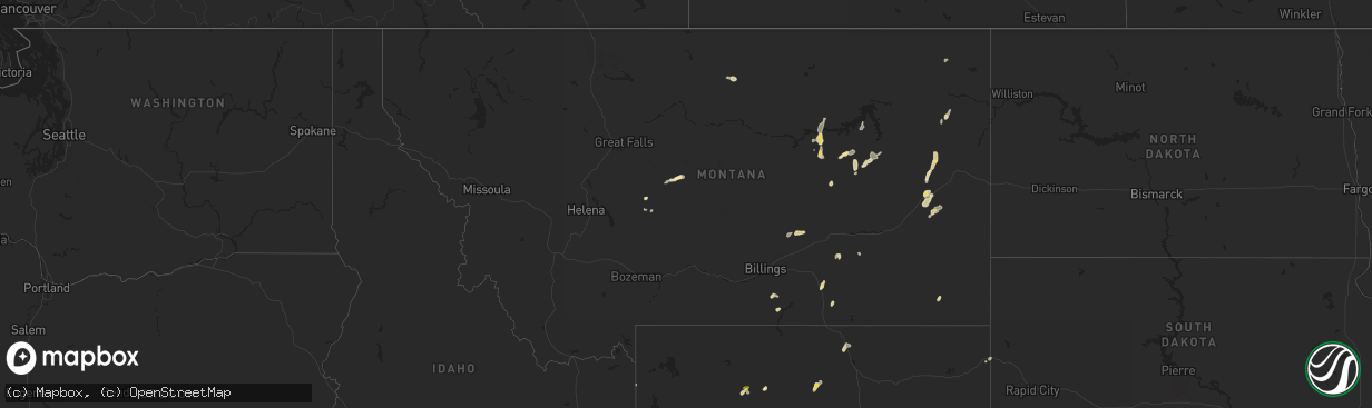 Hail map in Montana on June 5, 2015