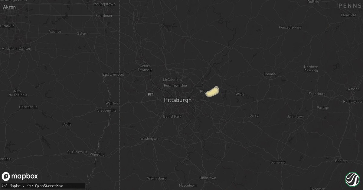Hail map in Pittsburgh, PA on June 5, 2015