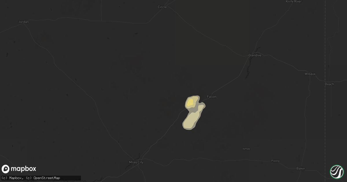 Hail map in Terry, MT on June 5, 2015
