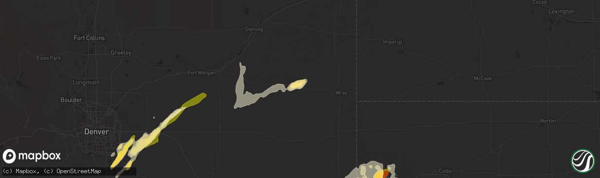 Hail map in Yuma, CO on June 5, 2015