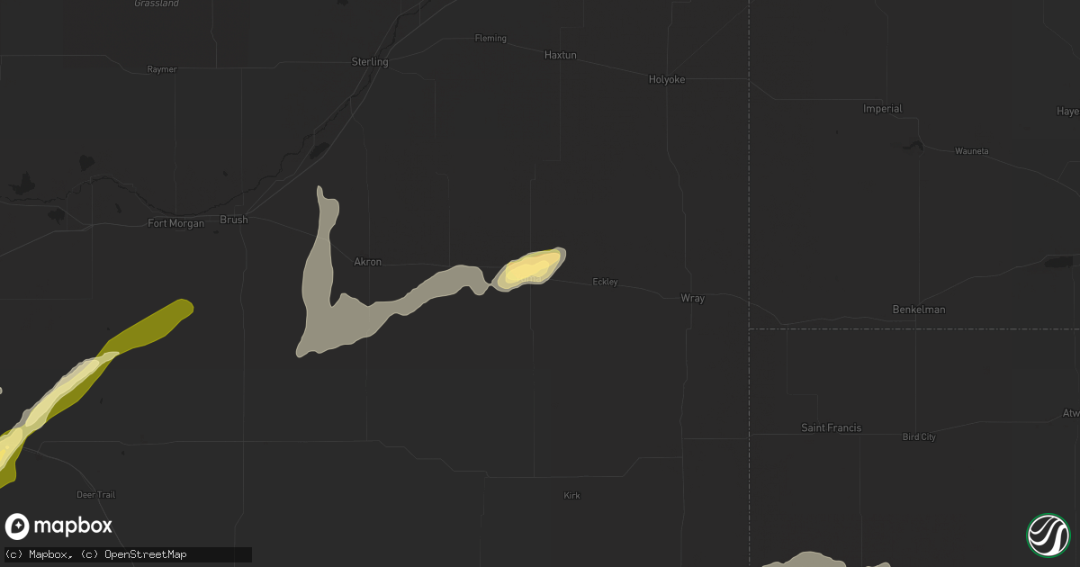 Hail map in Yuma, CO on June 5, 2015