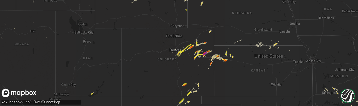 Hail map on June 5, 2015