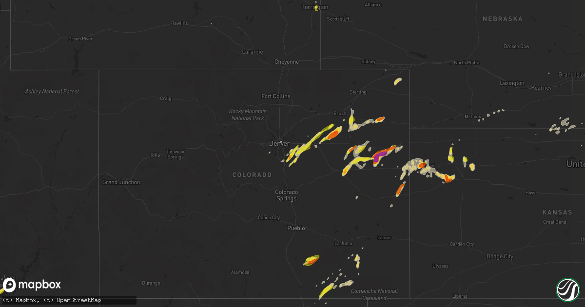 Hail map on June 5, 2015