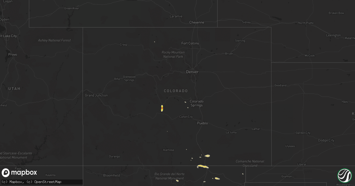Hail map in Colorado on June 5, 2016