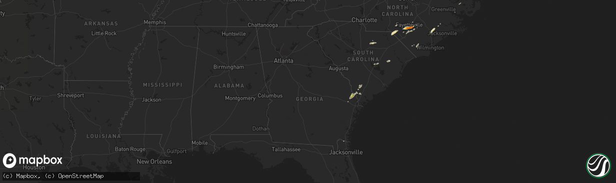 Hail map in Georgia on June 5, 2016