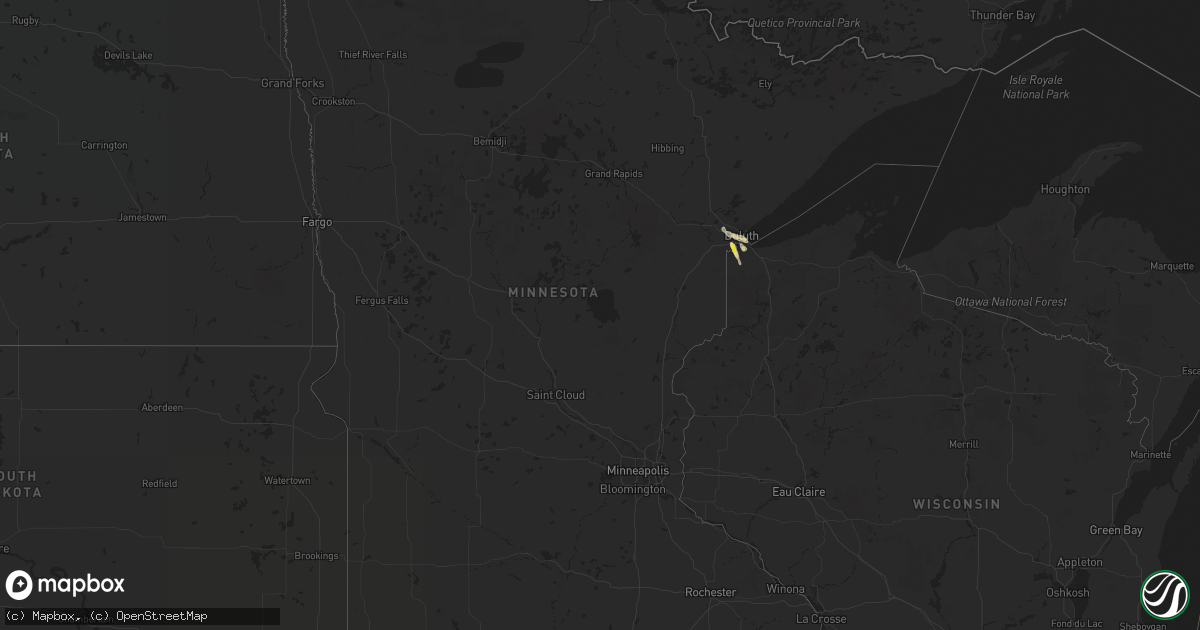 Hail map in Minnesota on June 5, 2016