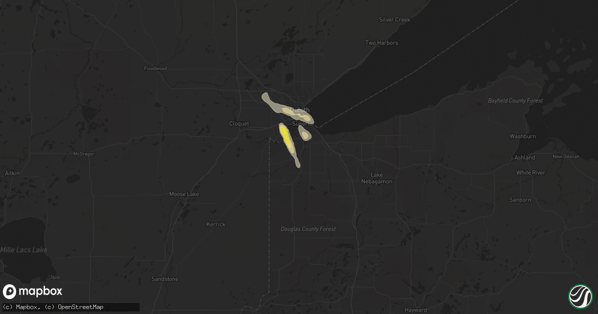 Hail map in Superior, WI on June 5, 2016