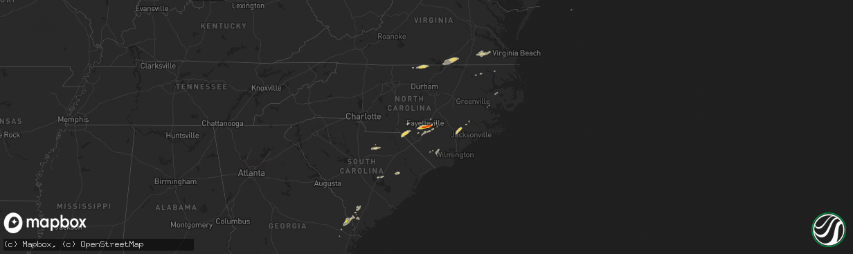 Hail map on June 5, 2016