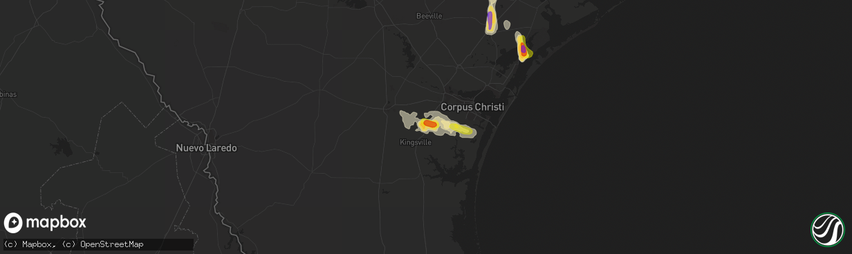 Hail map in Bishop, TX on June 5, 2017