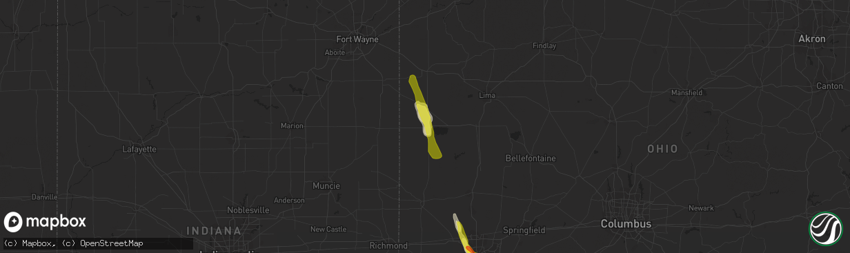 Hail map in Celina, OH on June 5, 2017