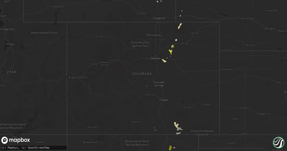 Hail map in Colorado on June 5, 2017