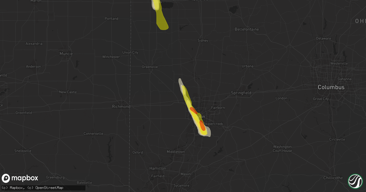 Hail map in Englewood, OH on June 5, 2017