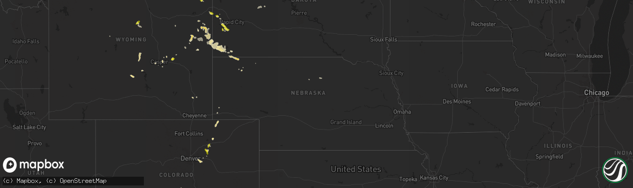 Hail map in Nebraska on June 5, 2017