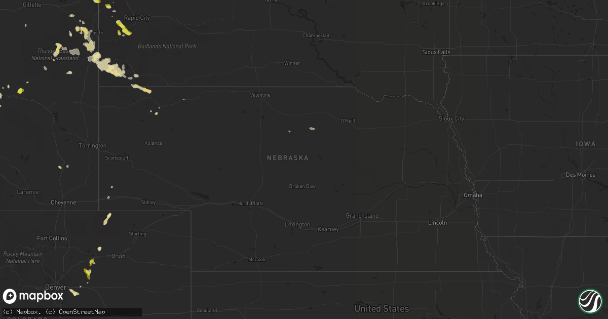 Hail map in Nebraska on June 5, 2017