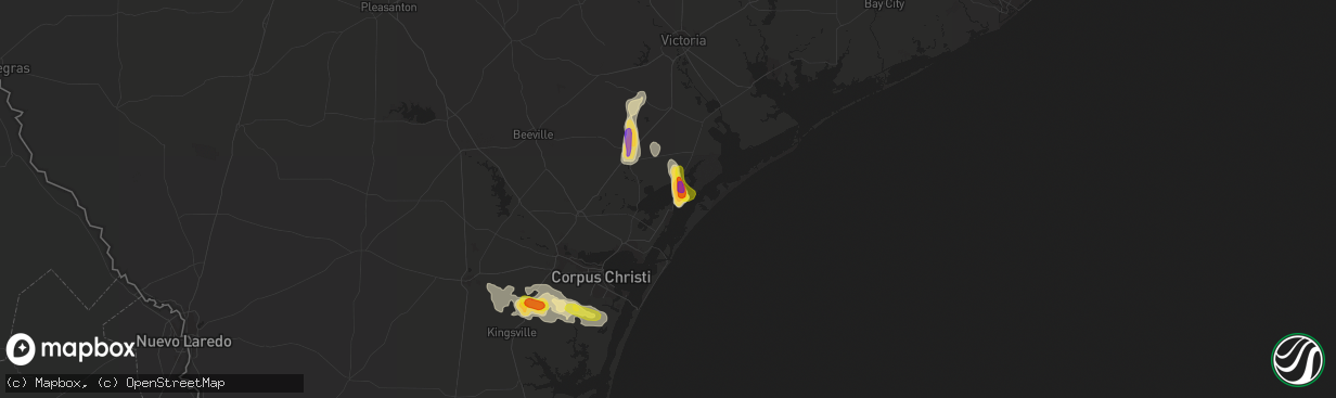 Hail map in Rockport, TX on June 5, 2017