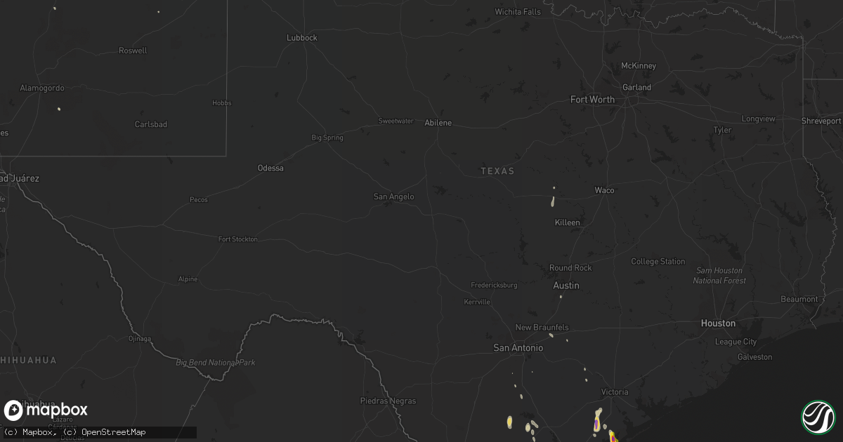 Hail map in Texas on June 5, 2017