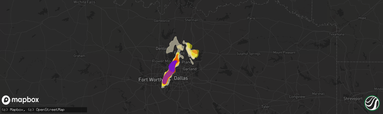 Hail map in Allen, TX on June 5, 2018