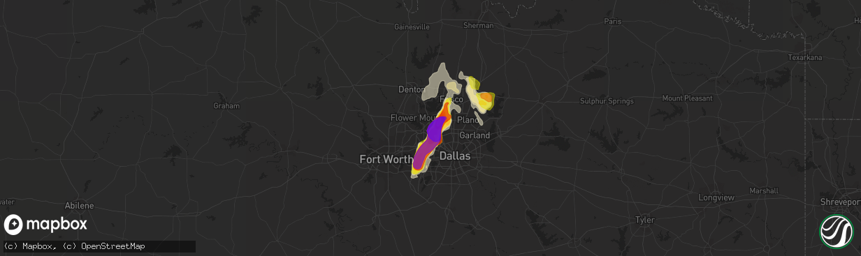 Hail map in Coppell, TX on June 5, 2018