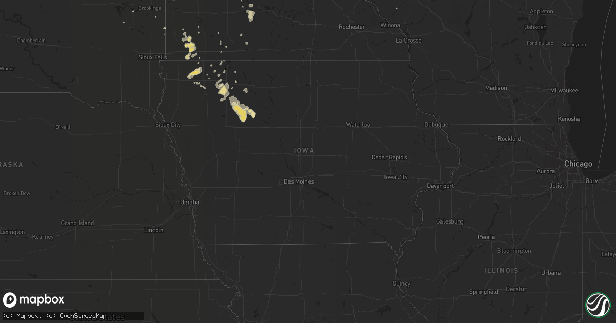 Hail map in Iowa on June 5, 2018