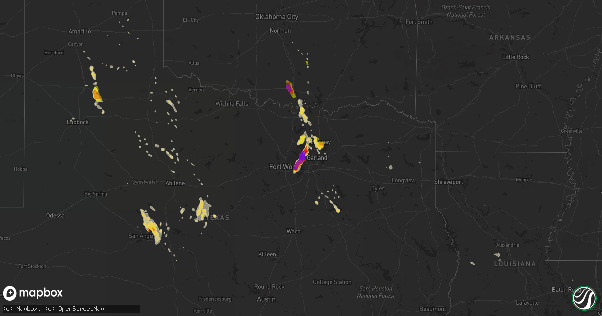 Hail map on June 5, 2018