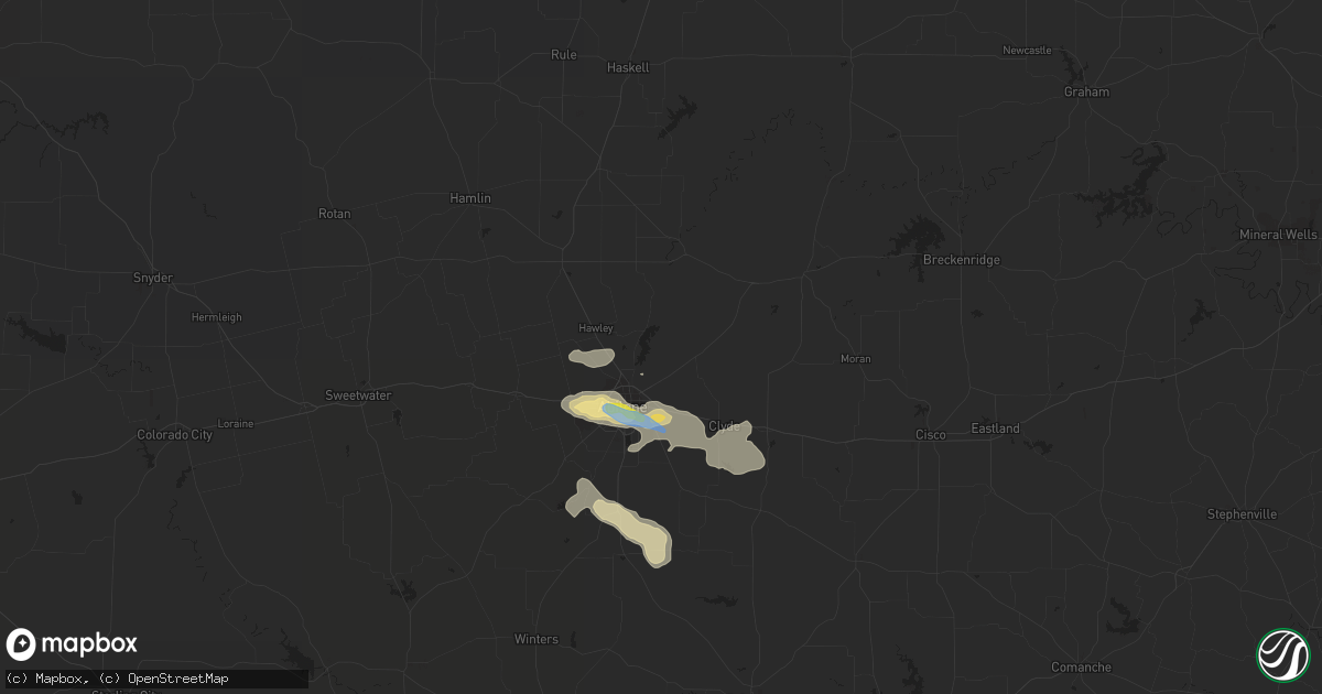 Hail map in Abilene, TX on June 5, 2019