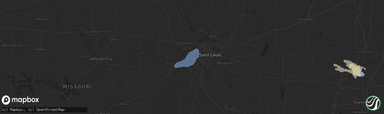 Hail map in Ballwin, MO on June 5, 2019