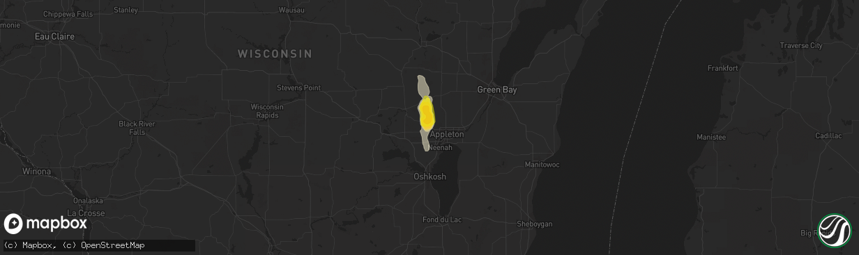 Hail map in Greenville, WI on June 5, 2019