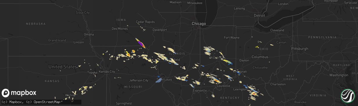 Hail map in Illinois on June 5, 2019