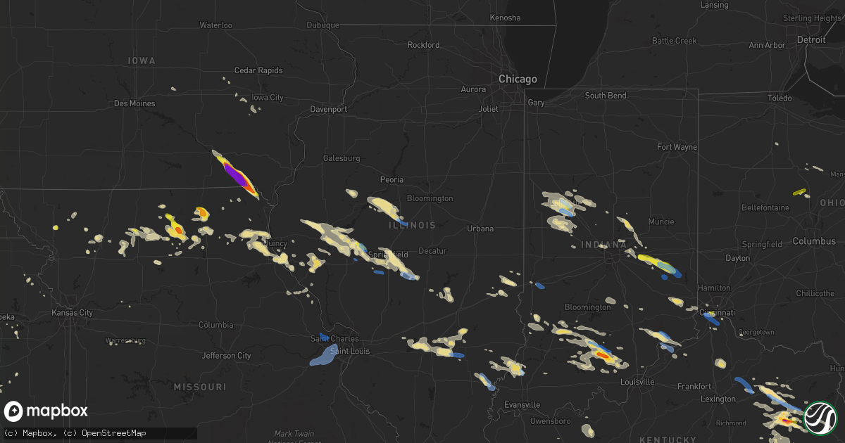 Hail map in Illinois on June 5, 2019