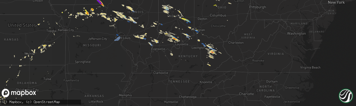 Hail map in Kentucky on June 5, 2019