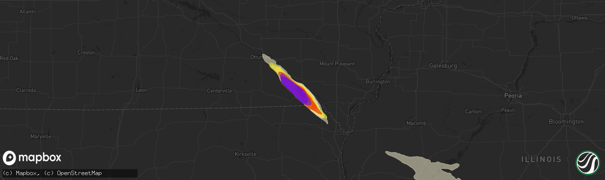 Hail map in Keosauqua, IA on June 5, 2019