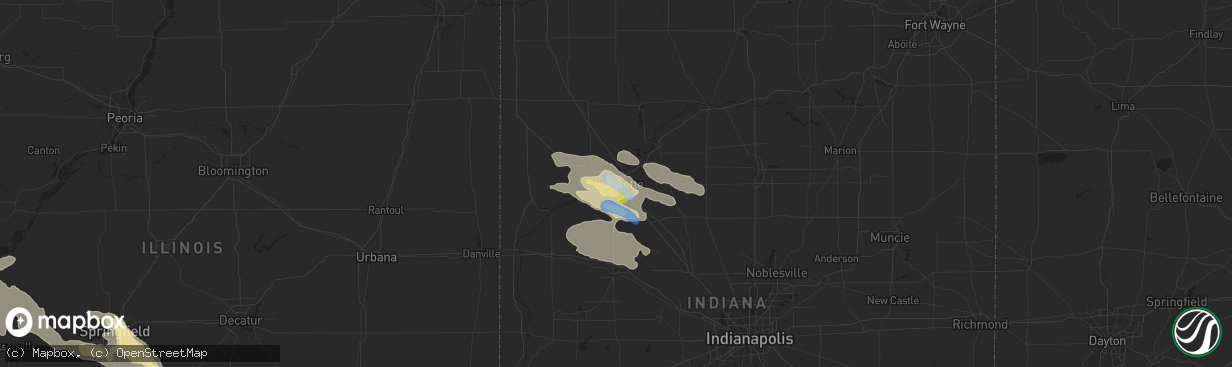 Hail map in Lafayette, IN on June 5, 2019