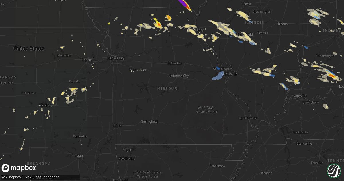 Hail map in Missouri on June 5, 2019