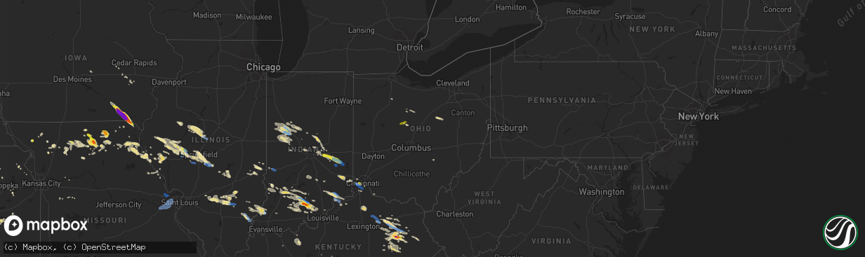 Hail map in Ohio on June 5, 2019