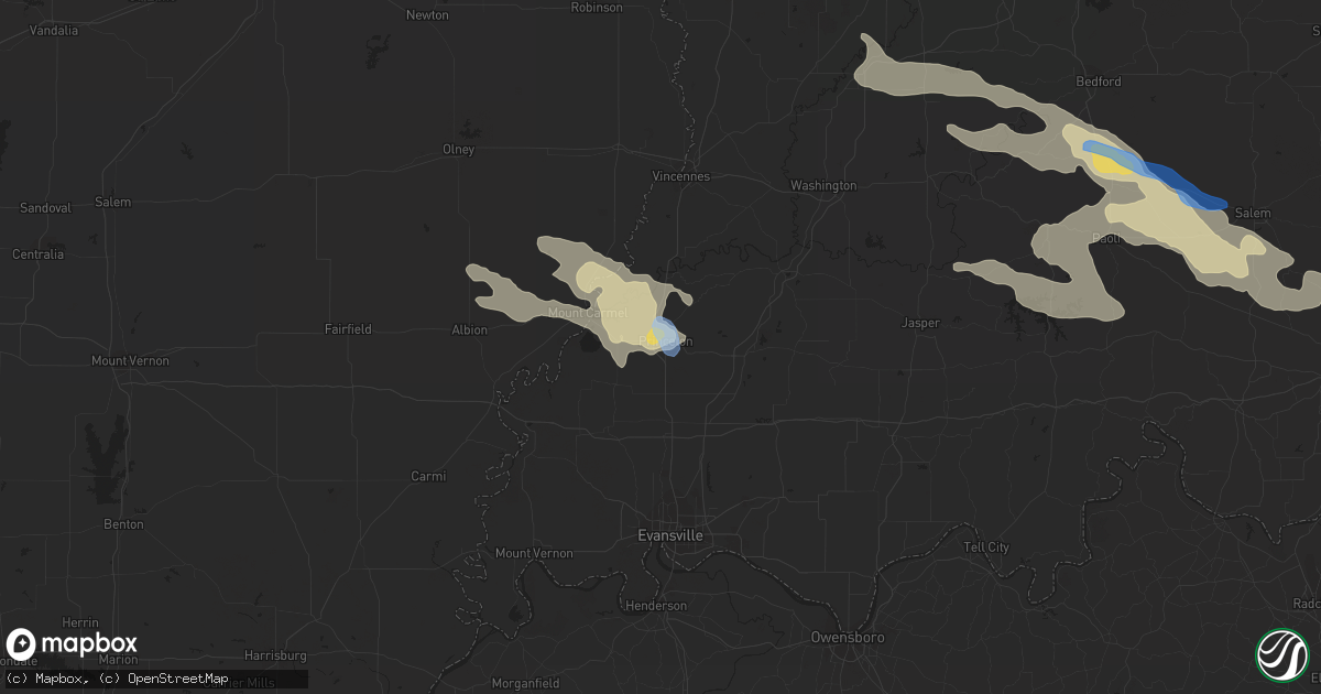 Hail map in Princeton, IN on June 5, 2019