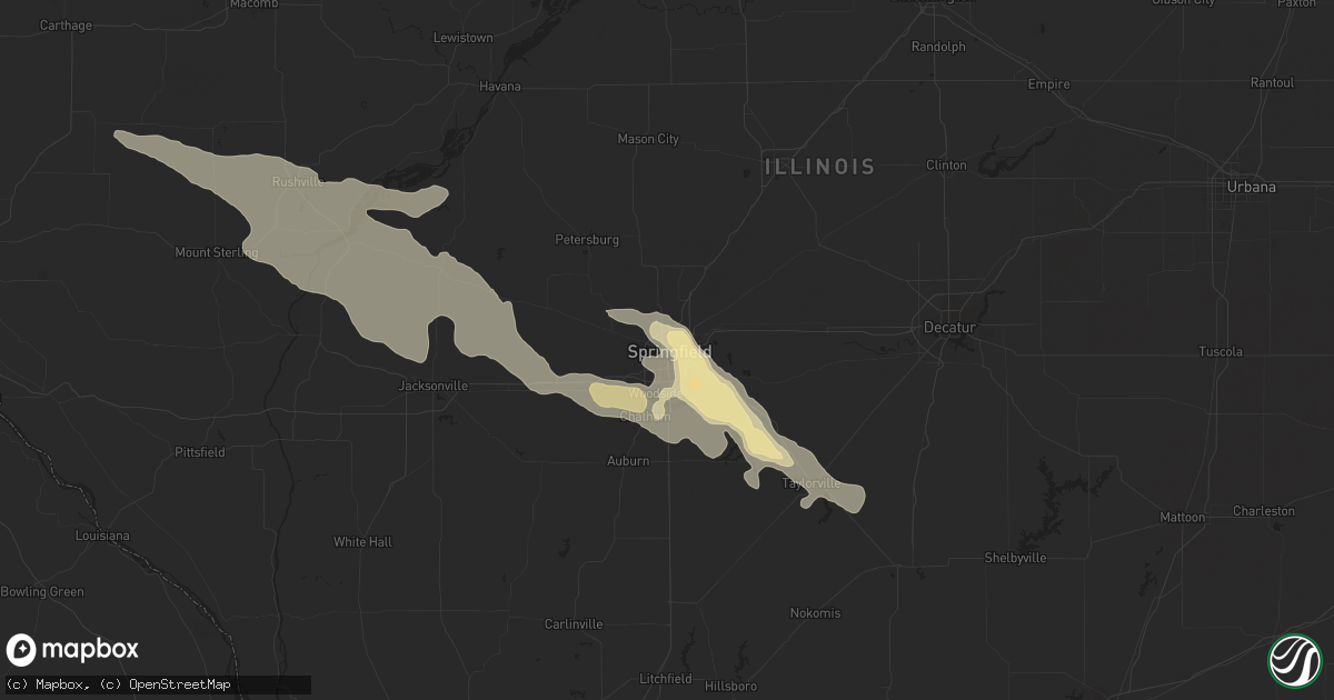 Hail map in Springfield, IL on June 5, 2019