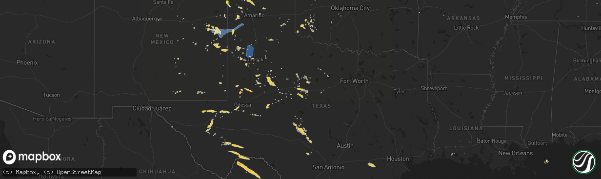 Hail map on June 5, 2019