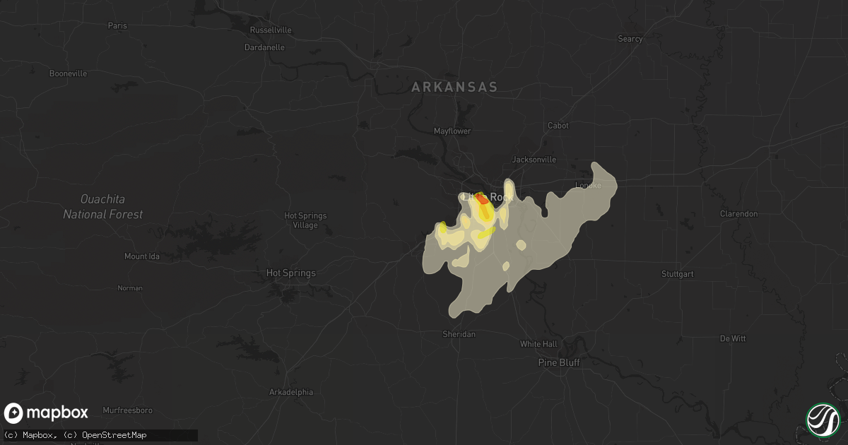 Hail map in Alexander, AR on June 5, 2020