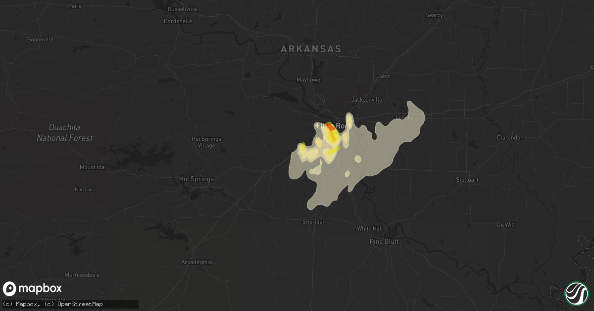 Hail map in Bryant, AR on June 5, 2020