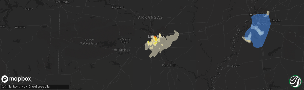 Hail map in Mabelvale, AR on June 5, 2020