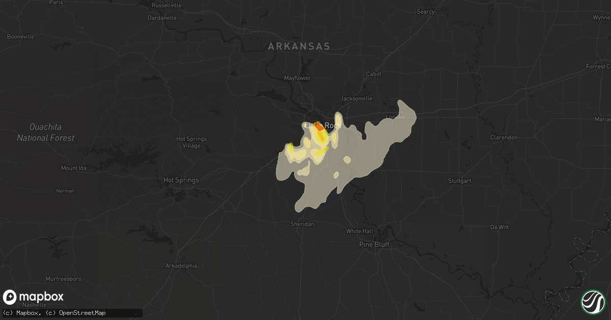 Hail map in Mabelvale, AR on June 5, 2020