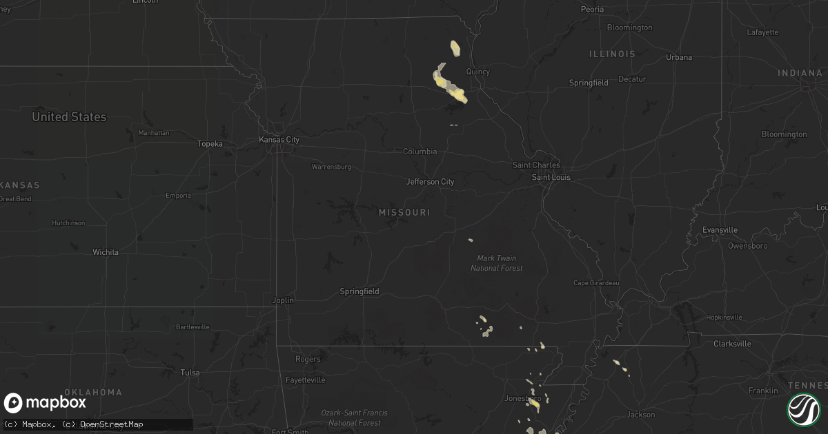 Hail map in Missouri on June 5, 2020