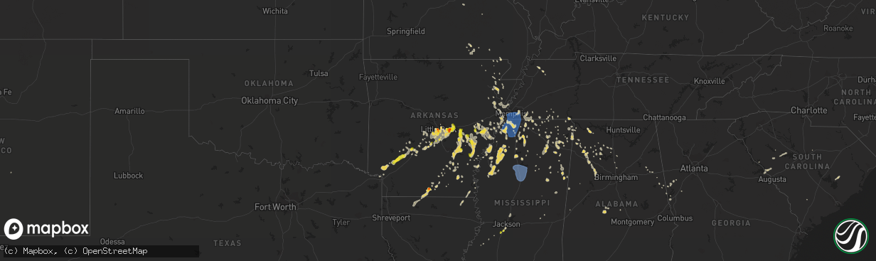 Hail map on June 5, 2020